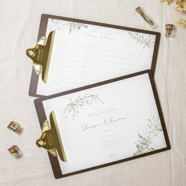 【2冊セット】バインダー付芳名帳 Naturalchic(ナチュラルシック)| 100名様分