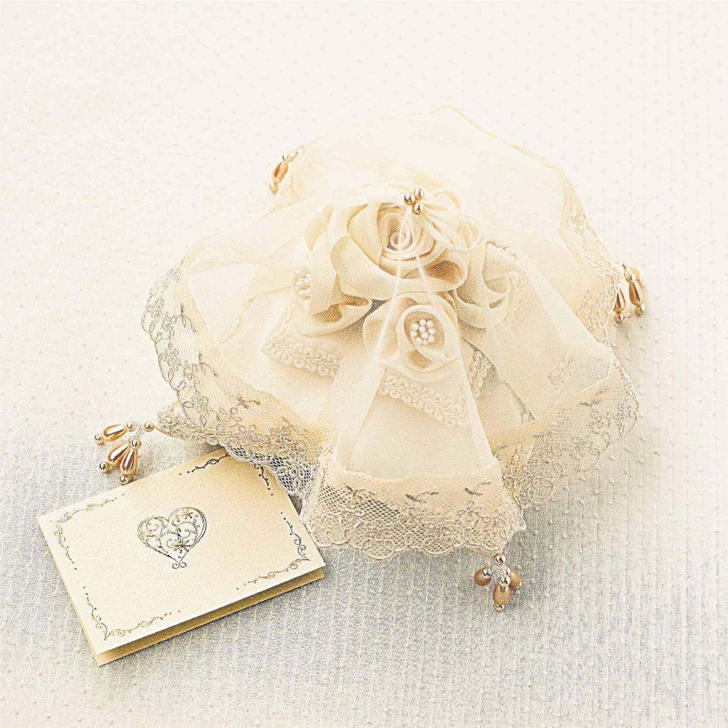 【手作りキット】ハマナカ Wedding Rose ローズのベールリングピロー(ベール付き)