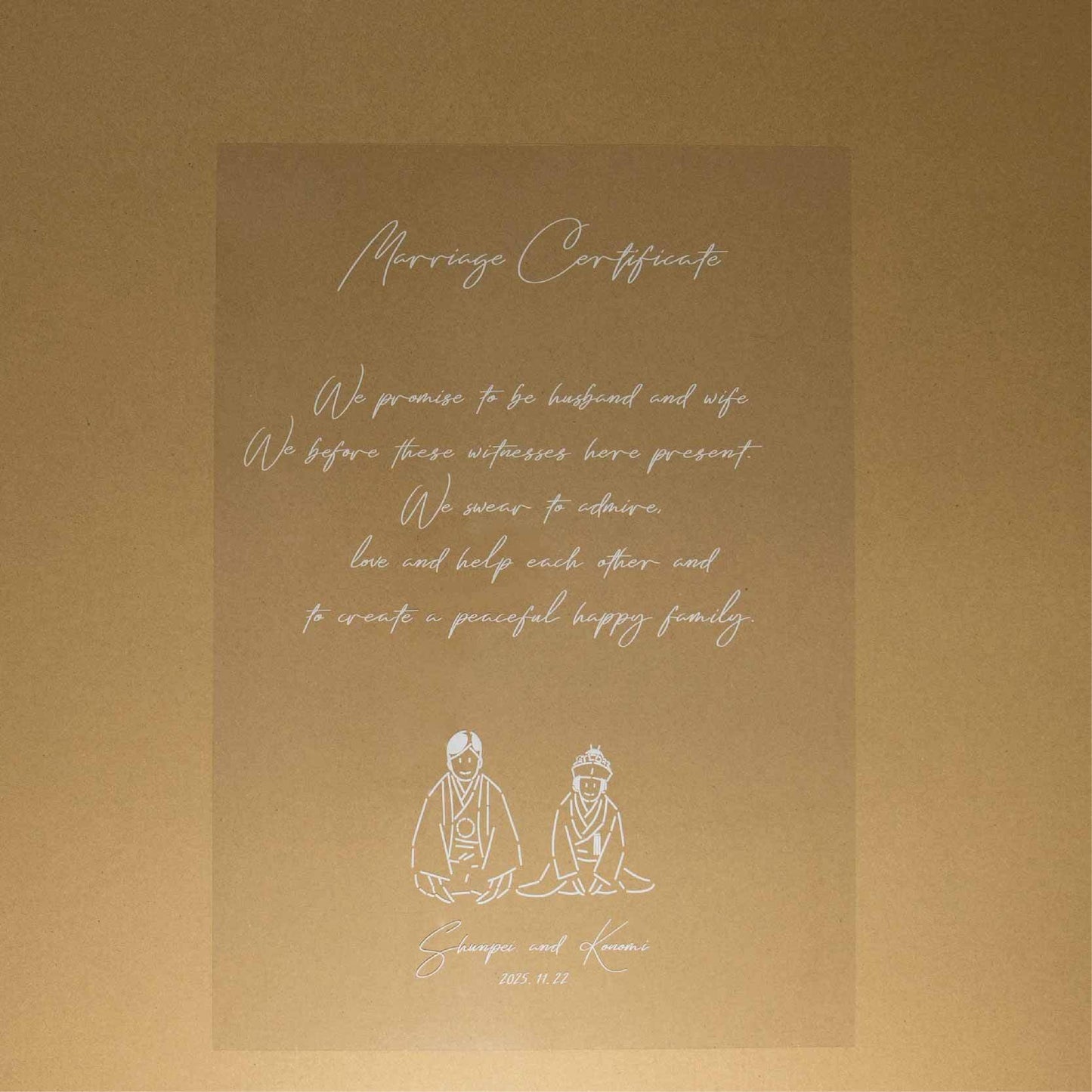 【ゲスト参加型結婚証明書】ウェディングライン ハッピーグラフィカ 和|A3サイズ