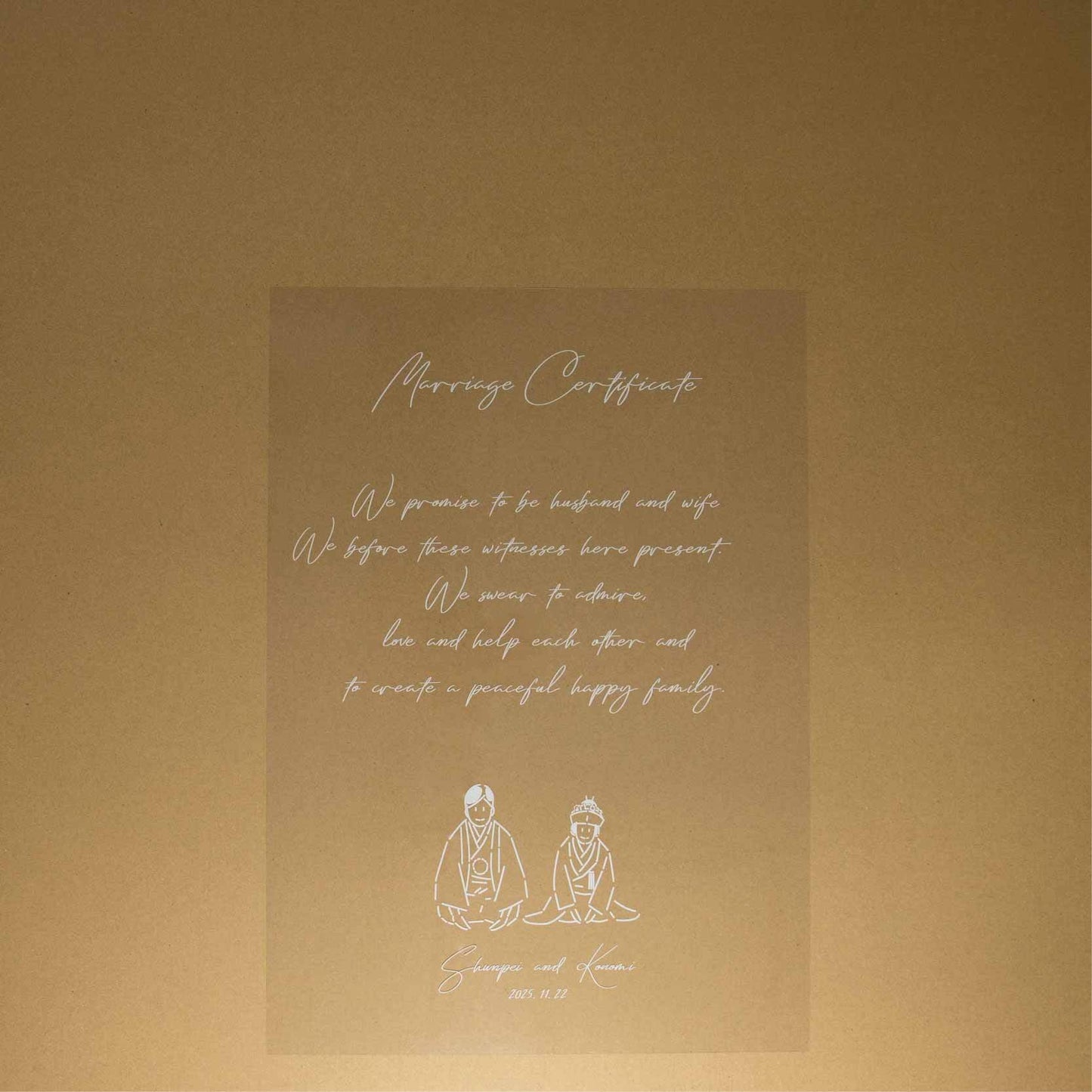 【ゲスト参加型結婚証明書】ウェディングライン ハッピーグラフィカ 和|クリアタイプ|A4サイズ